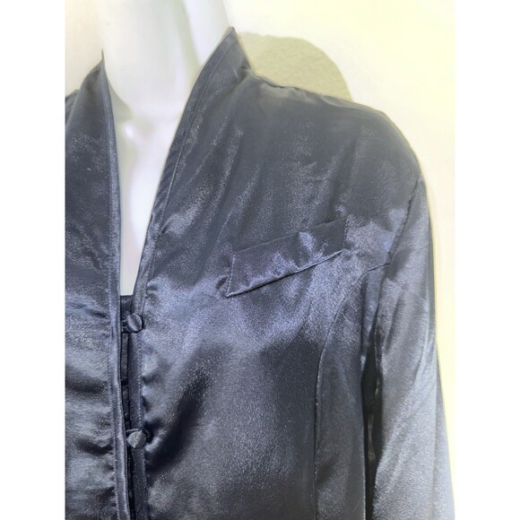 Vintage Jordan Woman Red & Black Striped Long Sleeve Button-Up Blouse Size 10 - Picture 5 of 8